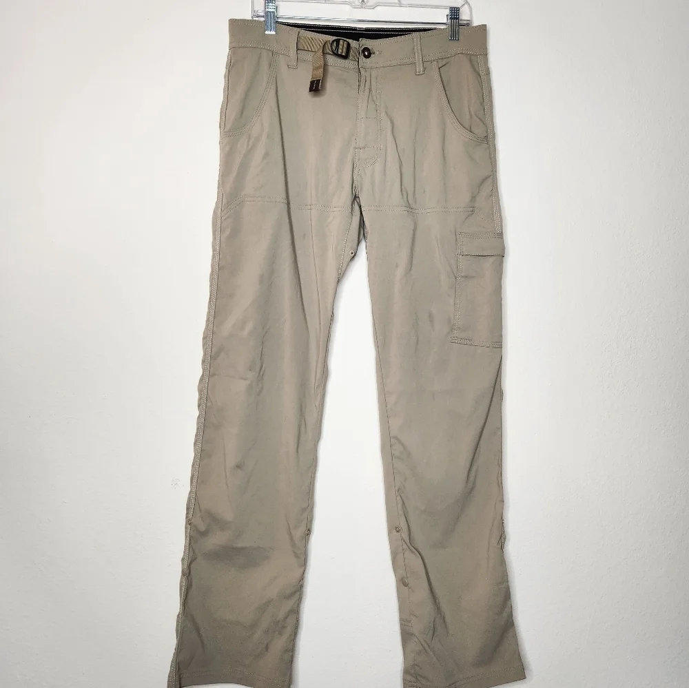 Prana Mens Small X 32 Length Khaki Tan Pants Zion Stretch Hiking